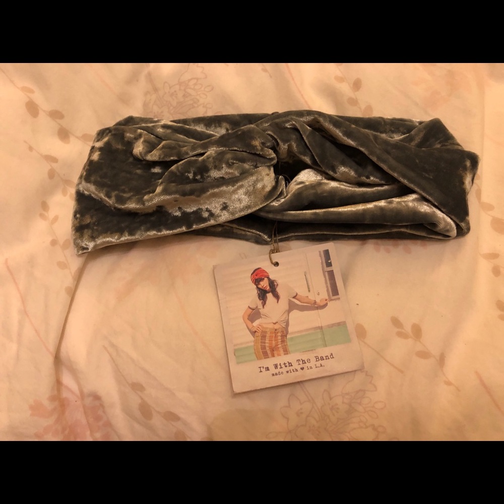 Sage green velvet I’m With the Band headband